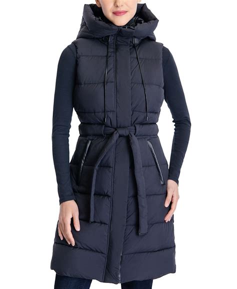 michael michael kors petite faux-leather-trim hooded belted vest|Amazon.com: MICHAEL Michael Kors .